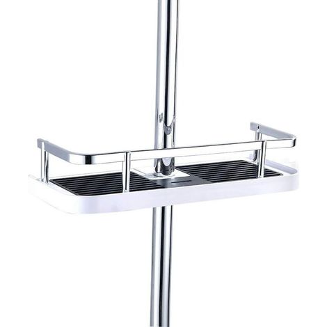 Support De Douche Télescopique Réglable En Plastique, Porte-savon De Rangement De Salle De Bain Pour Le Stockage De Savon De Shampoing, 19 Mm-25 Mm Aucune Installation De Perçage Requise