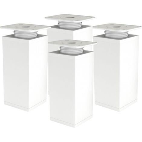 Pieds De Meuble Réglables Lot De 4 – Aluminium Anodisé 120mm – Capacité 120kg – Plaques De Montage Incluses – Fixation Par Vis