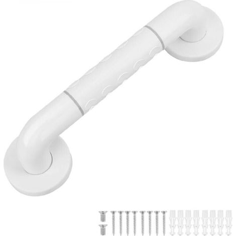 Barre D'Appui En Acier Inoxydable Poignée De Baignoire Antidérapante Pour Salle De Bain 40cm - Blanche