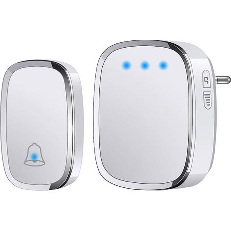 Sonnette Sans Fil Extérieure Étanche Ip44 – Portée 300 Mètres – 5 Niveaux De Volume – 38 Mélodies – Installation Facile Sans Montage
