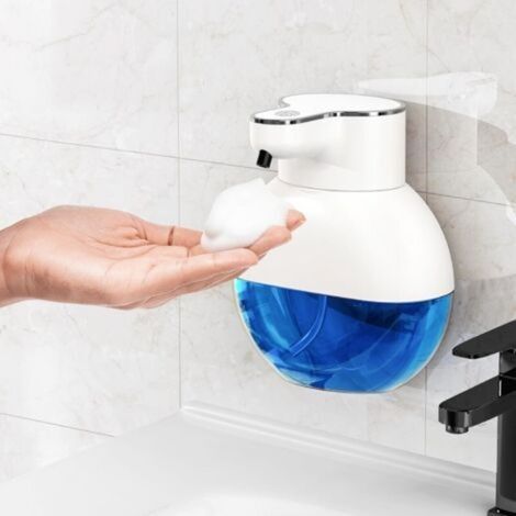 Distributeur De Savon (blanc) Sans Contact, Distributeur De Lavage Des Mains En Mousse De 400 Ml, Di