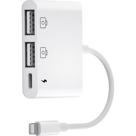 Adaptateur Caméra Usb Pour Iphone - 3 En 1, Compatible Avec Iphone 13/12/11/x/xs/xr/8/7 Et Ipad