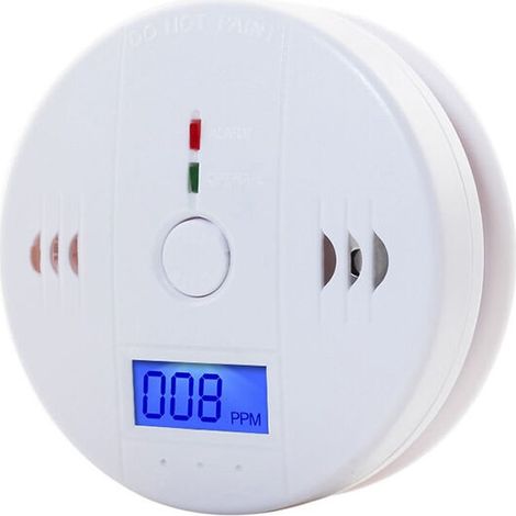 Détecteur De Monoxyde De Carbone Avec Affichage Led / Capteur Électronique, Détecteur D'Alarme De Monoxyde De Carbone，(rond)
