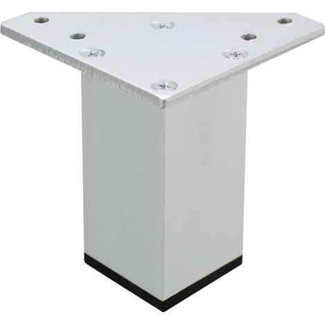 Lot De 4(10 Cm) Pieds Pour Meubles Blancs – Vis Incluses, Couleur Blanc - Pieds Diy Aluminium Pour Tables, Meubles De Salle De Bains, Armoires, Etagères