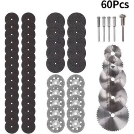 60 Pcs Mini Disque Diamant À Tronçonner Mini Lame De Scie Circulaire Hss Mini Disque De Coupe Pour Bois Verre Plastique Métal Pierre