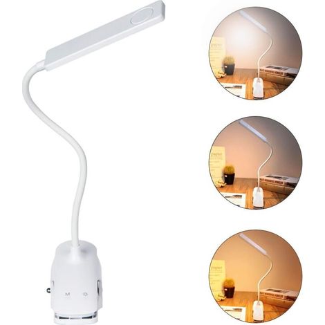 Lampe De Lecture, 24 Led Lampe À Pince Rechargeable Usb 3 Couleurs Et 3 Niveaux De Luminosité Intensité Variable Lampe De Bureau À Pince Flexible 360°
