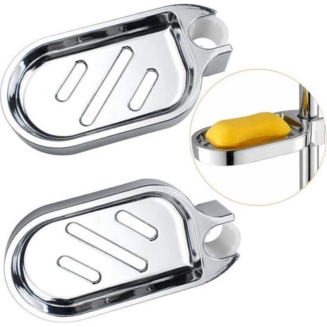 2 Porte-savons De Douche Sans Perçage 22m, Porte-savon De Douche En Plastique Abs, Porte-savon De Douche Réglable, Porte-savon De Douche Durable, Porte-savon Pour La Douche, Le Lavabo Et L'Évier De Cu