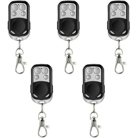 Lot De 5 Télécommandes Universelles Auto-apprenantes Pour Portail Automatique Et Garage Fréquence 433,92 Mhz Avec Code Fixe Avec Batterie Incluse
