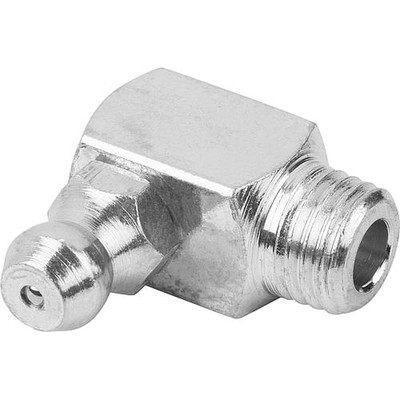 KEGELSCHMIERNIPPEL DIN71412, FORM:E ABGEWINKELT 90° M. 4-KANT, M10X1, L=18, STAHL GEHÄRTET UND VERZINKT