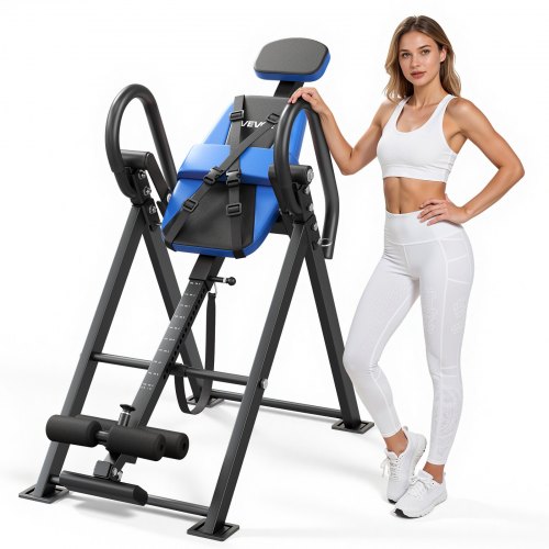 Inversionsbank Bis 136 Kg, Inversionstisch Mit Doppelrollenverriegelung, Mehrfach Verstellbarem Haltegurt Und Ergonomischem Design, Streckbank Zur Entlastung Von Schultern, Nacken Und Rücken