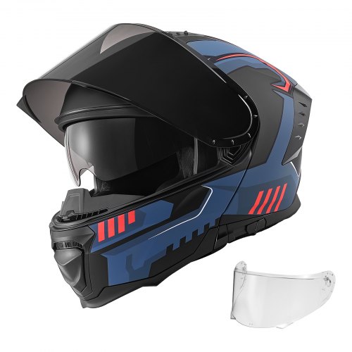 Klapphelm Mit Doppelvisier Größe Xl, Modularer Motorradhelm Ece 22.06 Zertifiziert, Straßenmotorradhelm Für Erwachsene, Mopedhelm Mit Bluetooth-lautsprecherfach & Herausnehmbarem Innenfutter