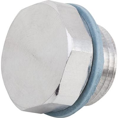 VERSCHLUSSSCHRAUBE OHNE ENTLÜFTUNG, M18X1,5, SW=22, FORM:C, ALUMINIUM BLANK