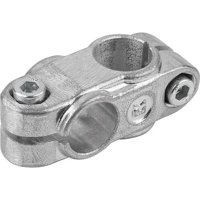 ROHRVERBINDER KREUZSTÜCK, FORM:A ALUMINIUM, FÜR RUNDROHRE, KOMP:STAHL, A=12,1, B=12,1