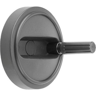 HANDRAD GR.3, D1=125, FORM:A PASSBOHRUNG + QUERBOHRUNG, D2=12H7, D7=M06, THERMOPLAST SCHWARZGRAU,