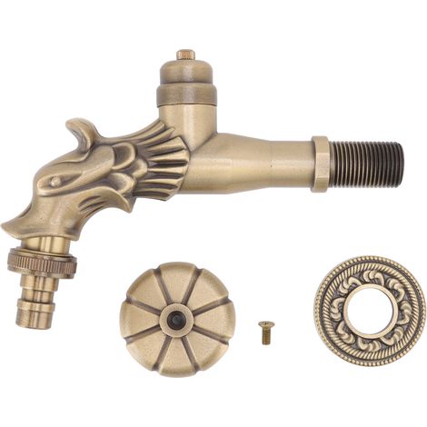 Antike G1/2-armatur, Graviertes Messing, Vintage-bronze, Pferdeförmig, Wandarmatur Für Badezimmerwaschbecken, Innengewinde