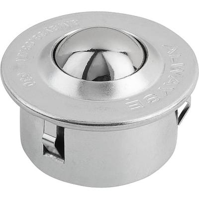 KUGELROLLE MIT BEFESTIGUNGSELEMENT, FORM:B STAHL, KOMP:STAHL