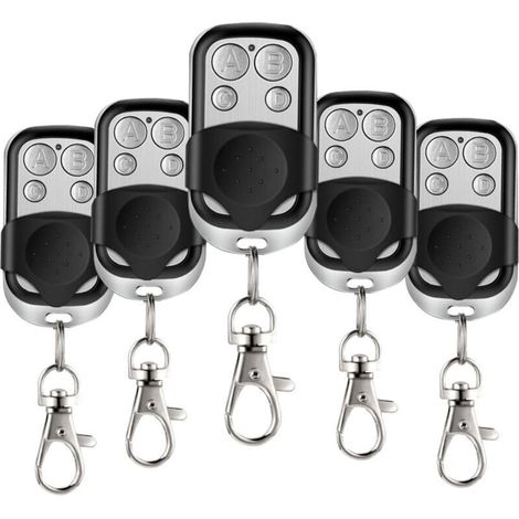 Télécommande Et Émetteur Mural Pour Motorisations5 Pcs Telecommande Universelle Portail, 433,92 Mhz Télécommande Garage Sans Fil À 4 Boutons Avec Couvercle Coulissant Porte Clés Pour Porte Garage Élec