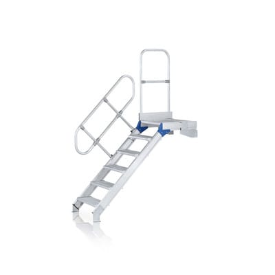 Treppe 7 Stufen, 45°, Stufenbreite 600mm, einseitiger Handlauf