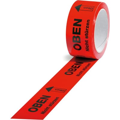 Warnklebeband "Oben" rot
