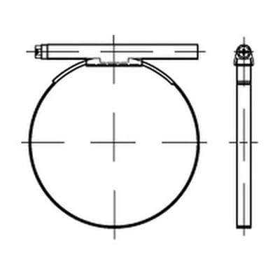Schlauchschelle DIN 3017 Form A W1 Stahl verzinkt ø30-45 x 12mm