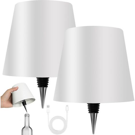 Deux Lampes De Bouteille Sans Fil Neuves, Lampes De Bouteille Led, Blanches, À Intensité Variable En Trois Couleurs.