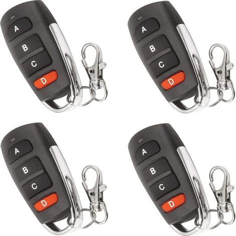 Telecommande Portail - 433 Mhz - Pour Garage Portail Voiture Fenetre - 4 Pieces