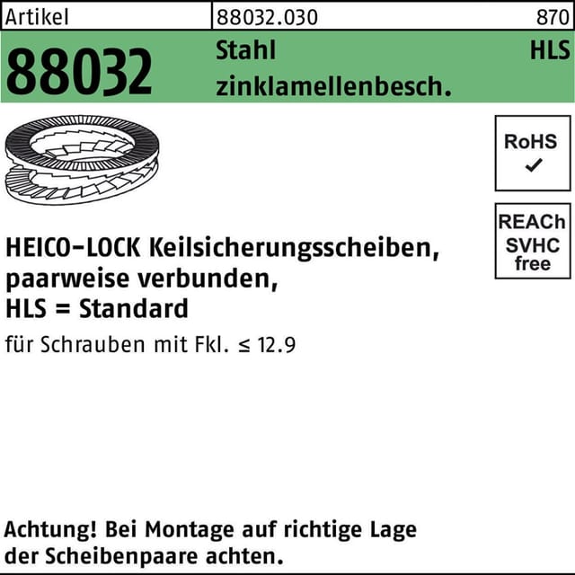 Keilsicherungsscheiben ART 88032 geklebt flZnnc 31,4 x 47,0 x 6,6 flZnnc S