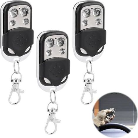 Télécommande Pour Portail Automatique 3 Fréquences 433,92 Mhz Télécommande Universelle À 4 Boutons Noir