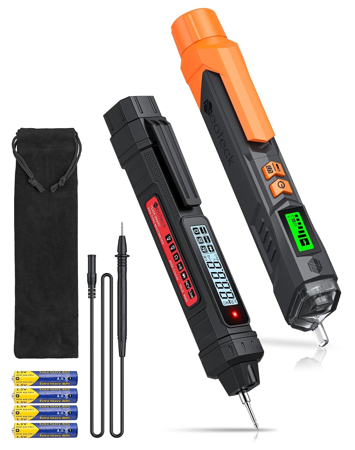 2-in-1 Spannungsprüfer + 4000-zähler-multimeterstift – Intelligenter True-rms-ncv-detektor (12–1000 V) Mit Durchgangs- Und Widerstandsmessung Für Wechsel- Und Gleichstrom – Tragbares Elektrowerkzeug F