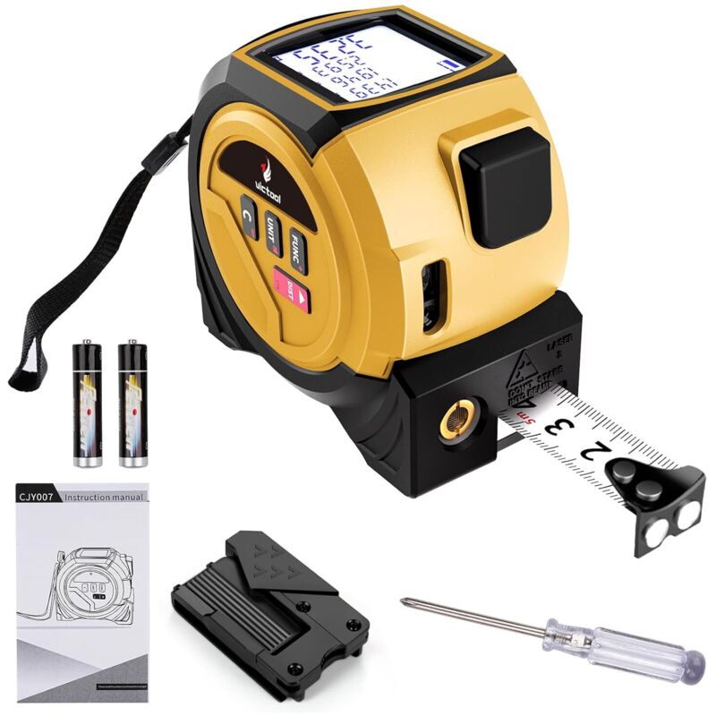 3-in-1-digitalmaßband, Maßband Mit Laser-entfernungsmesser, 40-meter-infrarot-digital-entfernungsmesser, Laser-kreuzmesser-maßband, Einheit Fuß/zoll/meter, Distanz-, Flächen- Und Volumenmessung