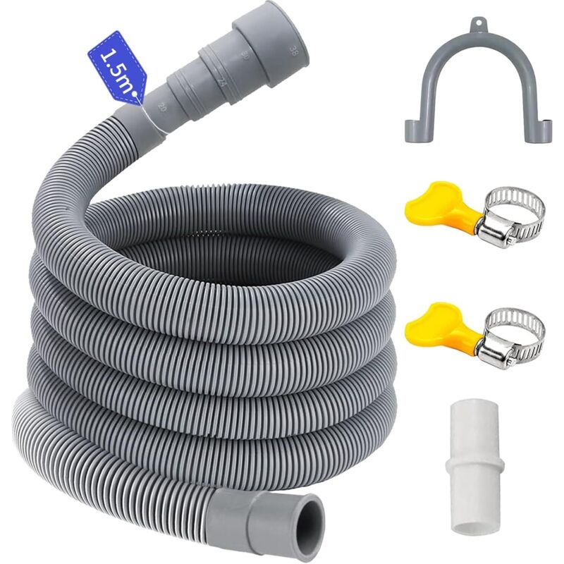 1,5 M Langer, Flexibler Waschmaschinenschlauch – Kompatibel Mit Schläuchen Mit 20/24/30/38 Mm Durchmesser – Formbeständiges Pp-material – Werkzeuglose Montage