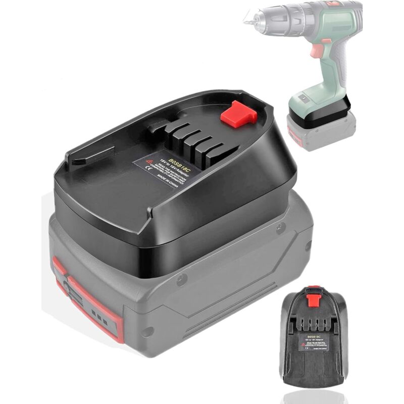 Akkuadapter Bosb18c Für Bosch 18v-akkus – Kompatibel Mit Gba 18v Bat609, Bat610, Bat618 Und Bat619 – Verschleißfestes Abs-gehäuse