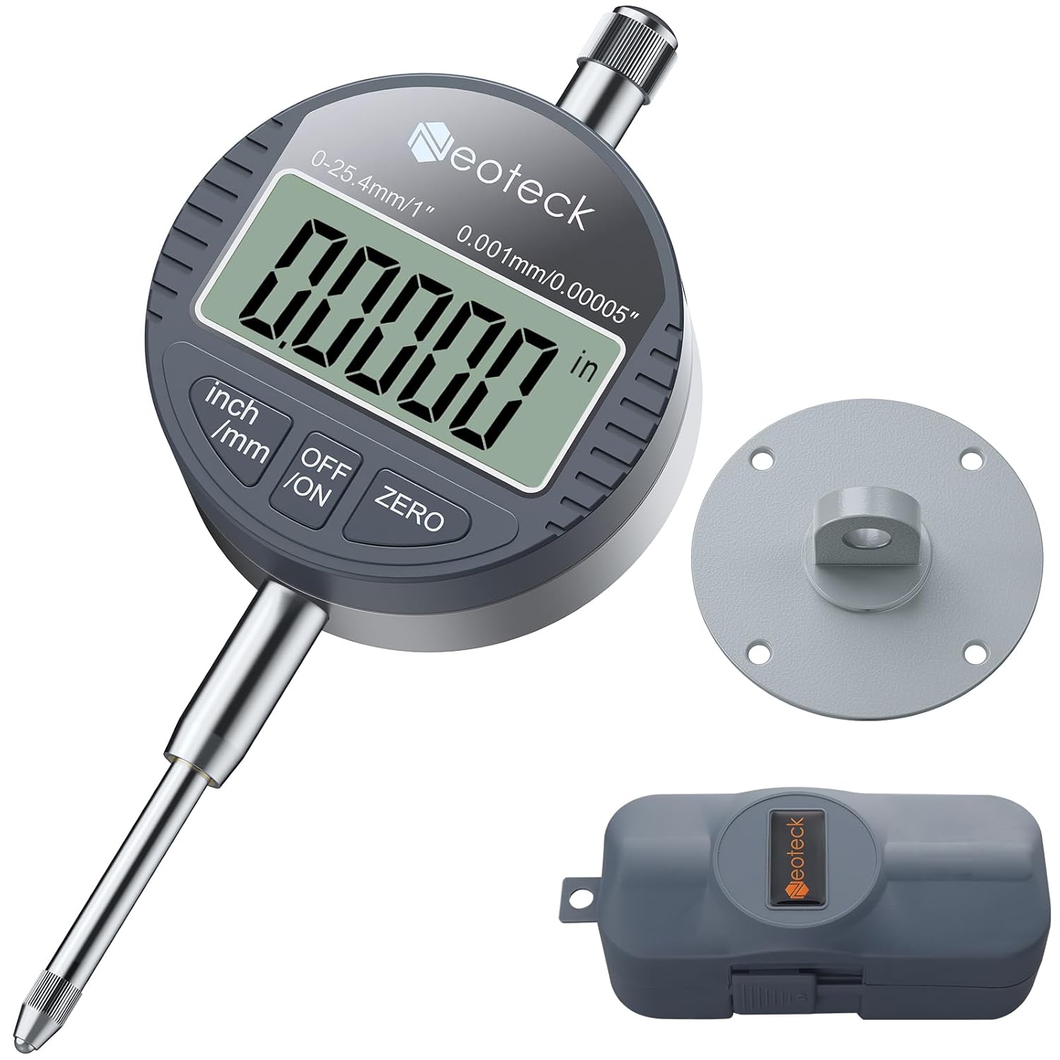 Digitaler Komparator 25,4 Mm/0,001 Mm – Hochauflösendes Digitales Präzisionsmessgerät Mit Lcd-anzeige, Umrechnung 0,00005 Zoll (mm)/zoll, Sofortnullpunkt, Elektronisches Messgerät Für Werkstatt Und Fa