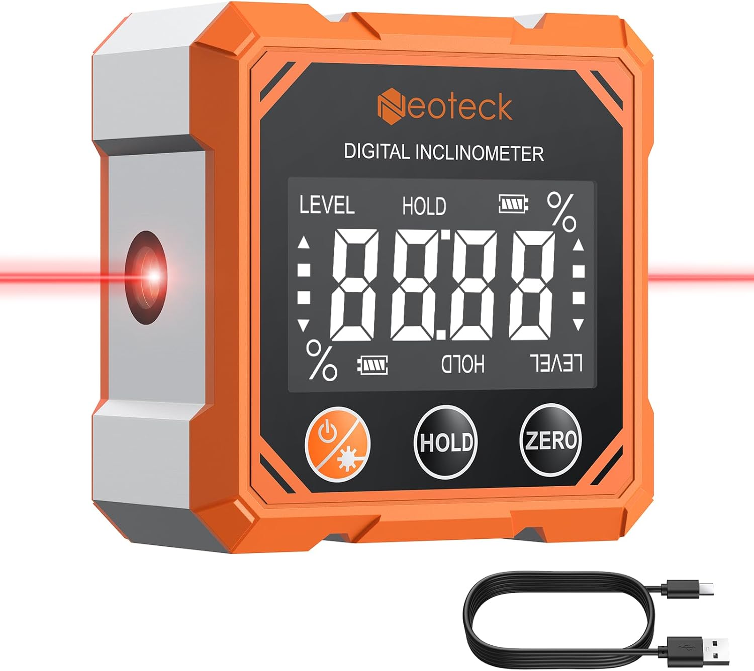 Wiederaufladbarer Digitaler Neigungsmesser Mit Dual-laser – 4 Magnetische Seiten, ±0,1° Hohe Präzision, Invertiertes Lcd-display – Elektronische Wasserwaage Für Schreinerarbeiten, Heimwerkerprojekte U