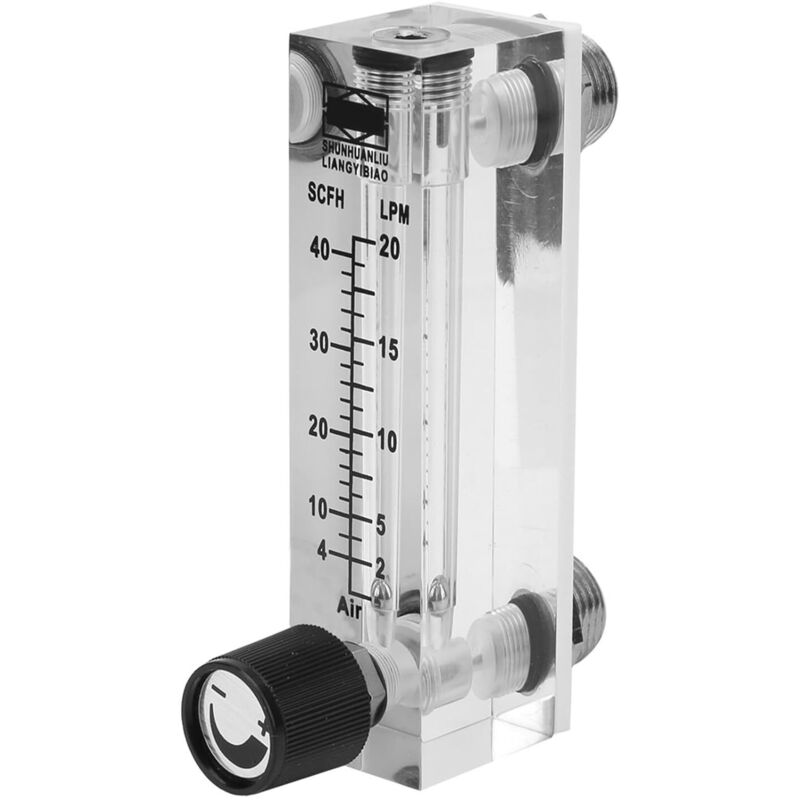 Einstellbarer Gasdurchflussmesser Lzm-6t 2–20 L/min / 4–40 Scfh, Messing-durchflussmesser Mit 1/4"-innengewinde (bsp) Und Regelventil Für Sauerstoff/luft/gas