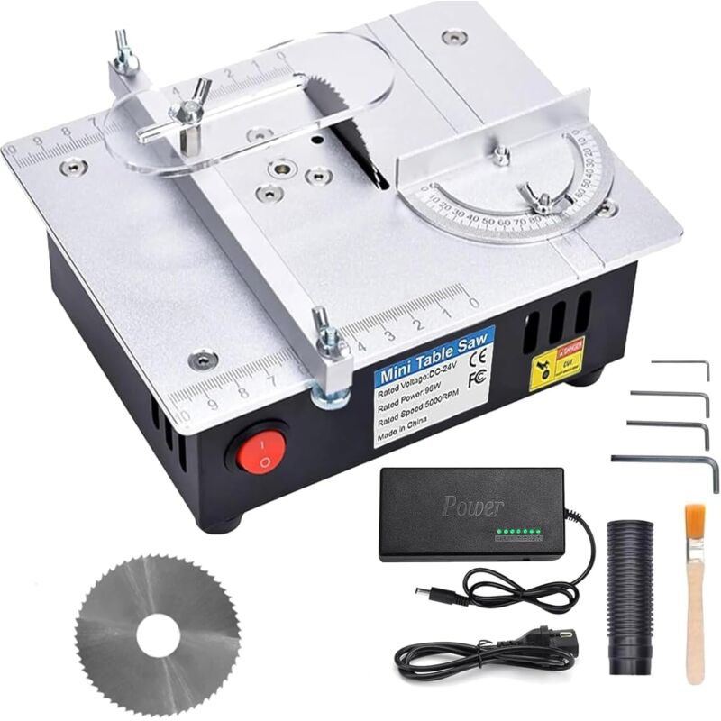Multifunktionale Mini-tischkreissäge, 96 W, 5000 U/min, Tragbare Präzisions-elektrotischkreissäge, 7 Einstellbare Geschwindigkeiten, Schnitthöhe 0–15 Mm Für Heimwerkerarbeiten