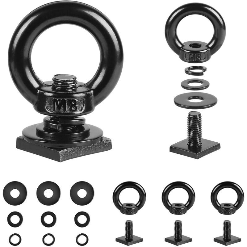 4 Stück M8-ringmuttern Für Dachgepäckträger, M820-mm-vierkantschrauben, T-nut-befestigungsanker, Edelstahl-ringschrauben, Ösenschrauben, Seile, Führungsschienen