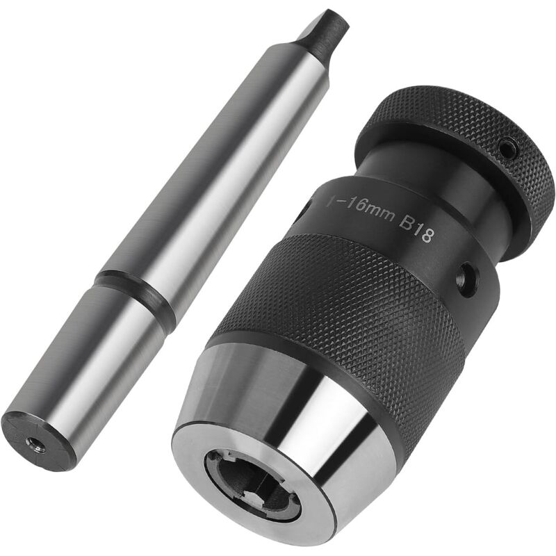 Mandrin De Perçage Mk2-b18, 1-16mm, Mandrin De Perçage Tour Auto-serrant Sans Clé, Cône De L'Arbre Mt2 Pour Perceuse À Colonne, Fraiseuses, Tours