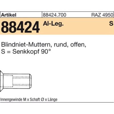 Blindniet-Muttern ART 88424 Alu-Leg. Seko M 6 / 4,0 - 6,5 S
