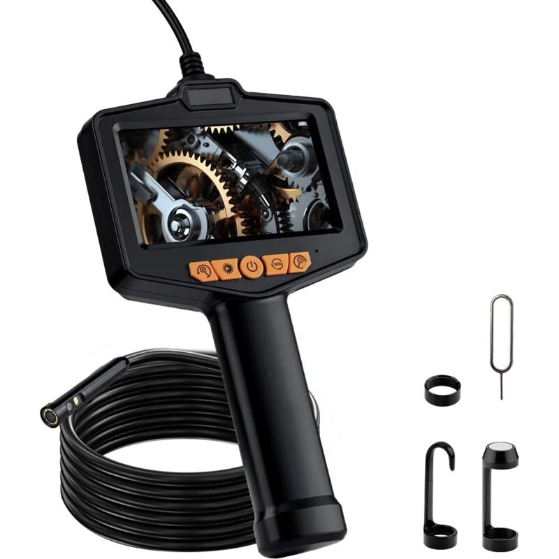 Mcbazel Endoskopkamera, 4,3" Ips 1080p Hd Endoskop Mit 8 Einstellbaren Leds, 5 M Halbstarres Kabel, Ip67 Inspektionskamera Für Sanitär-, Mechanik- Und Elektronikarbeiten