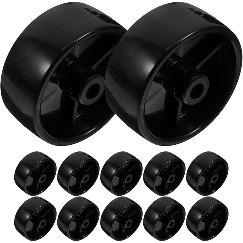 Lot De 12 Roues De Rechange Résistantes À L’usure Pour Tondeuse À Gazon Roues Silencieuses En Polypropylène Noir 2 Pouces Accessoires Multifonctions Pour Chariot Et