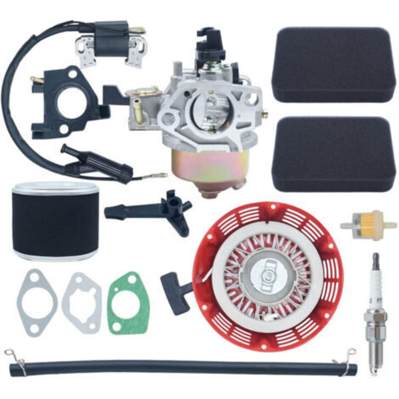 Kit De Carburateur Pour Honda Gx390 Gx340 Avec Filtre À Air, Démarreur À Rappel, Bougie D'Allumage, Bobine D'Allumage 13hp 11hp, Kit De Carburateur Pour Moteur 4 Temps 16100-zf6-v01