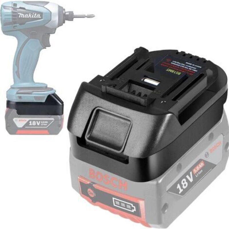 Adapter Zur Verwendung Von Bosch 18v-akkus In Makita 18v-elektrowerkzeugen. Adapter Zum Verbinden Von Bosch 18v-akkus Mit Makita 18v-akkus.