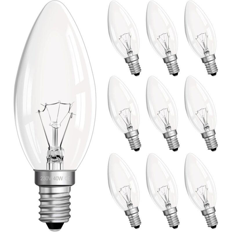 Ampulle Bougie E14 230v Dimmbar, Flamme 2700k Blanc Chaud C35 Für Lüster, Applikationen, Plafonniers - Lot De 10