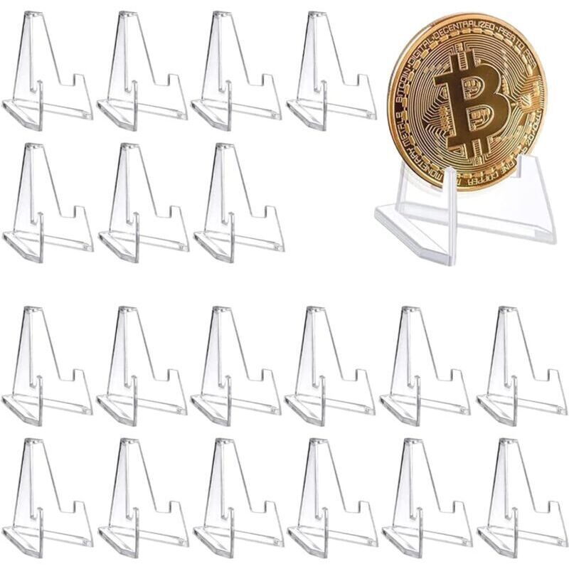 20 Pieces Support De Monnaie Présentoir,mini Chevalet En Acrylique Transparent,supports De Chevalet En Acrylique,chevalets En Plastique,pour Médailles, Afficher De Monnaie, Montres De Poche