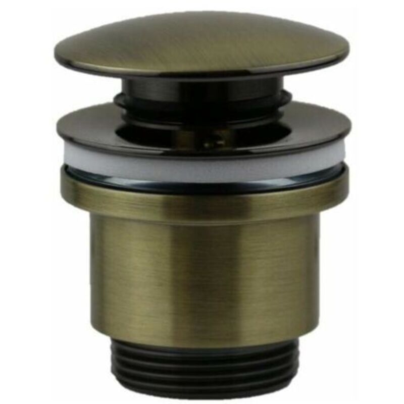 Standard-rundabflussgarnitur Mit Klick-klack-mechanismus In Gebürsteter Bronze, Damast 18216