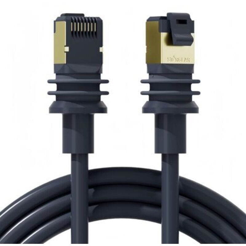 Starlink Gen 3 Rj45 Rechteckiges Satelliten-v3-kabelset (5 M) – Ersatzkabel, Verlängerungskabel Mit Staubdichter Endkappe, Starlink-zubehör, Wasserdicht, Grau, Geschwindigkeiten Bis Zu 2000 Mbit/s