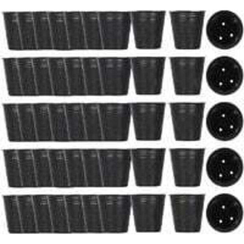 Packung Mit 500 Kunststoff-pflanztöpfen, 8 Cm X 8 Cm – Abflusslöcher Für Gute Belüftung – Zum Aussäen Und Umpflanzen