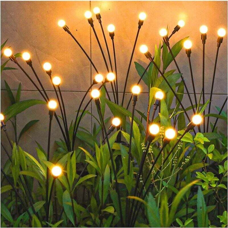 Set Mit 4 Solarleuchten Mit Je 10 Leds – Ip65 Wasserdicht – Warmweiße Glühwürmchenlichter – Automatische Beleuchtung Für Den Außenbereich