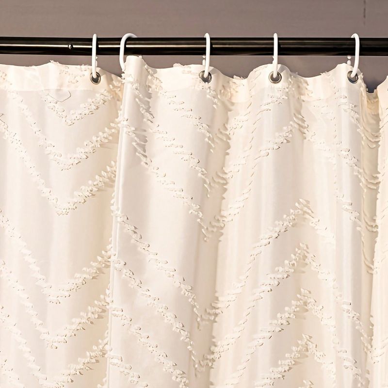 Duschvorhang Im Boho-stil Mit Fransen, Aus Jacquard-polyester, Inklusive 12 Haken, Raumteiler 180 X 180 Cm